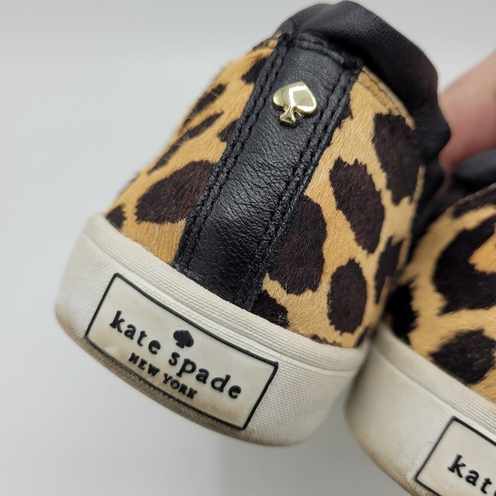 Kate Spade New York Ponyhair Leopard Animal Print Slip-On Sneakers size 7.5 M - Picture 6 of 12